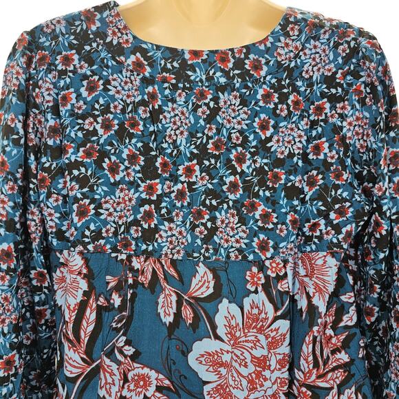 Band of the Free Womans size S Josie Sapphire Mixed Print Long Sleeve Top NEW - Picture 5 of 8
